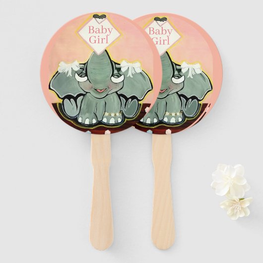 Natosha, de Elephant Speller Hand Fans Handwaaier (Voorkant en achterkant)