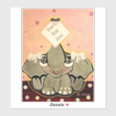 Natosha, de olifant, 8 x 8 inch sticker (Vel)