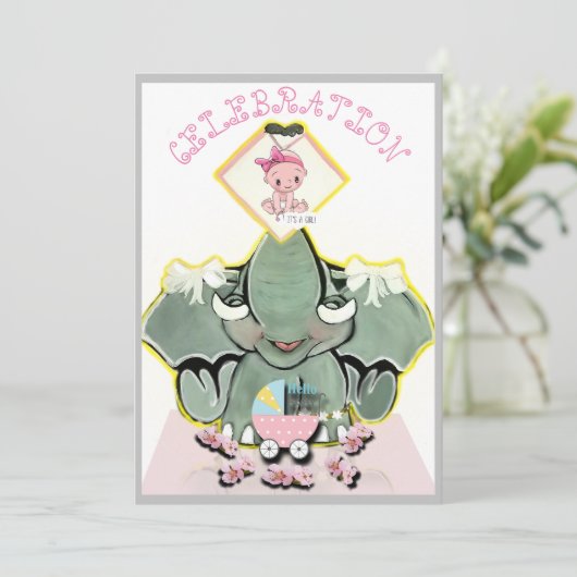 Natosha, de olifant Speller geboorte of zwangersch Aankondiging (Staand voorkant)