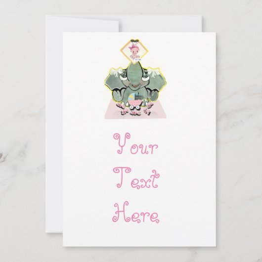 Natosha, de olifant Speller geboorte of zwangersch Aankondiging (Achterkant)