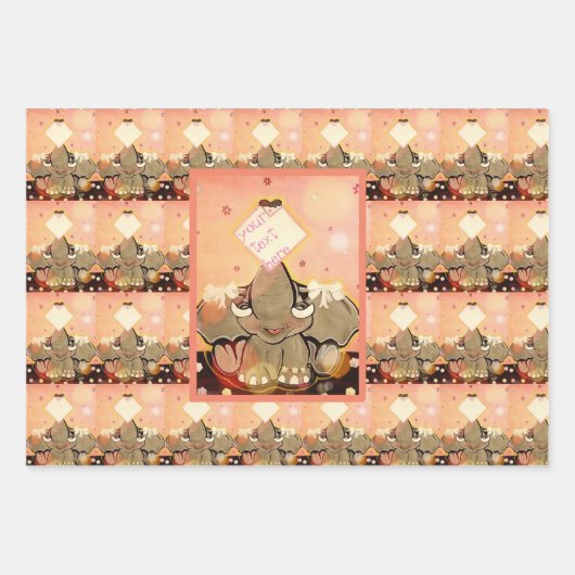 Natosha, de olifant Speller Inpakpapier Vel (Voorkant)