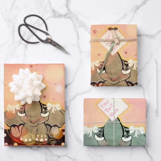 Natosha, de olifant Speller Inpakpapier Vel (Voorkant)