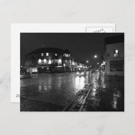 Natte avond, Salisbury Road Cardiff (2) Briefkaart (Voorkant / Achterkant)