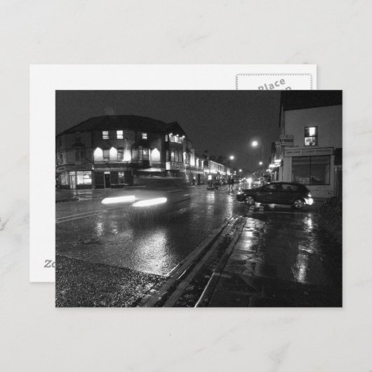 Natte avond, Salisbury Road Cardiff (3) Briefkaart (Voorkant / Achterkant)