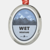 Natte bergen Colorado Camping Metalen Ornament (Links)