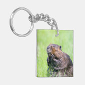 Natte bever sleutelhanger (Voorkant Links)