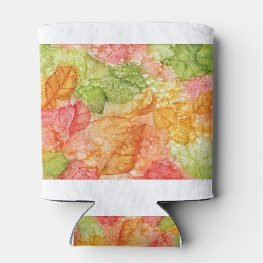 Natte bladeren in de herfst blikjeskoeler (Achterkant)