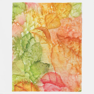 Natte bladeren in de herfst fleece deken
