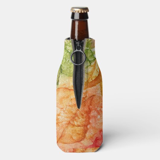 Natte bladeren in de herfst flesjeskoeler (Fles Achterkant)