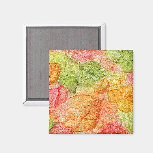 Natte bladeren in de herfst magneet (Voorkant / Achterkant)