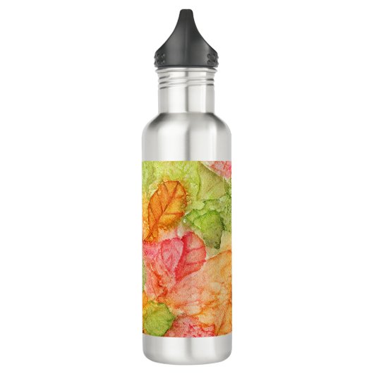 Natte bladeren in de herfst waterfles  (Links)