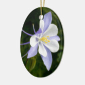 Natte Blauwe Akelei Keramisch Ornament (Links)