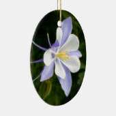 Natte Blauwe Columbine Keramisch Ornament (Rechts)