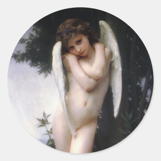 Natte Cupid (L'Amour Mouillé) Ronde Sticker (Voorkant)