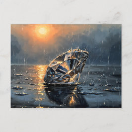 Natte Diamant - Impressionistische Melancholische  Briefkaart