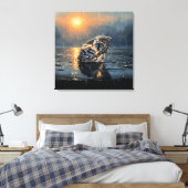 Natte Diamant - Impressionistische Melancholische Canvas Afdruk (Insitu (Slaapkamer))