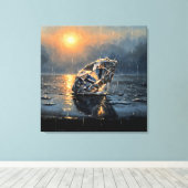 Natte Diamant - Impressionistische Melancholische Canvas Afdruk (Insitu (Houten vloer))