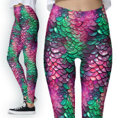 Natte Dragonschubben Zeemeermin Fantasy Fancy Kost Leggings