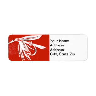 "Natte Fly Red"-forel — label voor retouradres