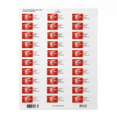 "Natte Fly Red"-forel — label voor retouradres (Full Sheet)