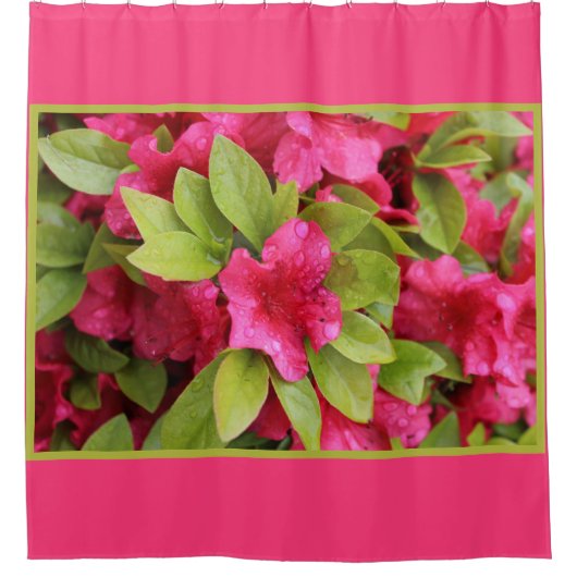 Natte Fuchsia Azalea Douchegordijn (Voorkant)