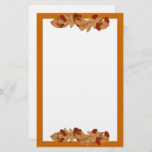 Natte herfstbladeren briefpapier (Voorkant / Achterkant)