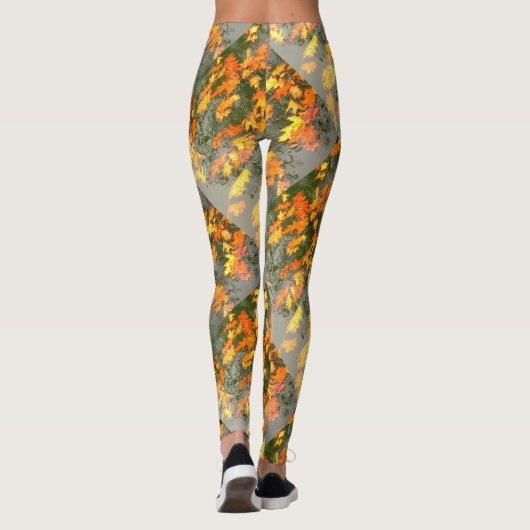 natte herfstbladeren leggings (Achterkant)