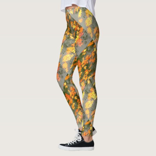 natte herfstbladeren leggings (Links)