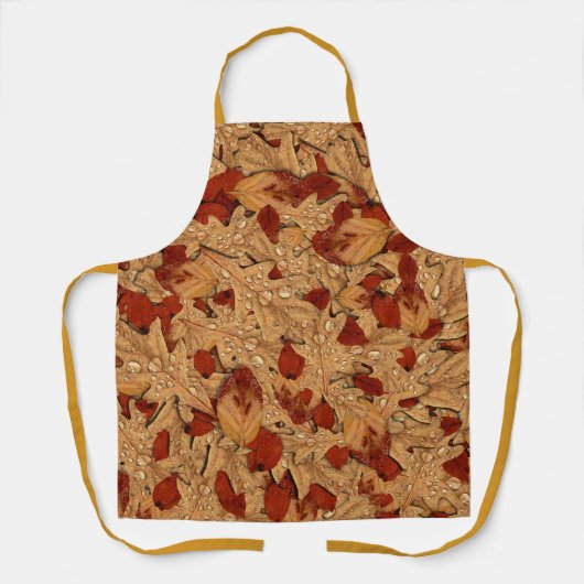 Natte herfstbladeren schort (Voorkant)