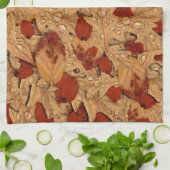 Natte herfstbladeren Thanksgiving Theedoek (Gevouwen)