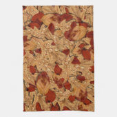 Natte herfstbladeren Thanksgiving Theedoek (Verticaal)