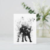 natte hond briefkaart (Staand voorkant)