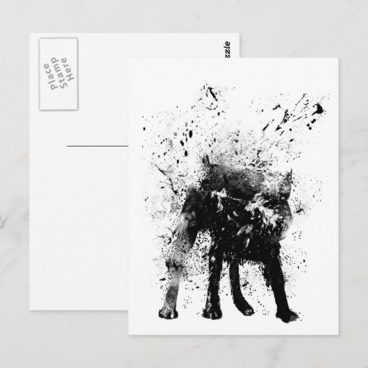 natte hond briefkaart (Voorkant / Achterkant)