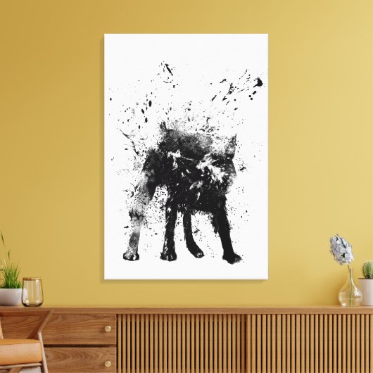 natte hond canvas afdruk (Insitu (Woonkamer))