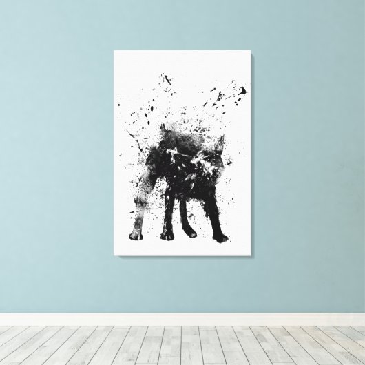 natte hond canvas afdruk (Insitu (Houten vloer))