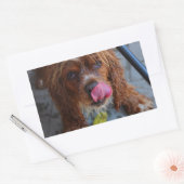 Natte hond met een Banaan Rechthoekige Sticker (Envelop)