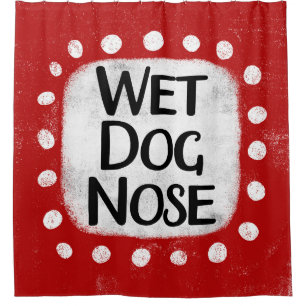 Natte hond neus douchegordijn