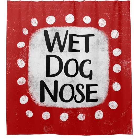 Natte hond neus douchegordijn (Voorkant)