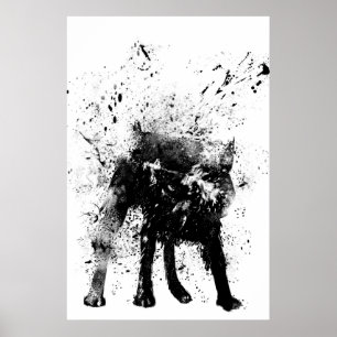 natte hond poster