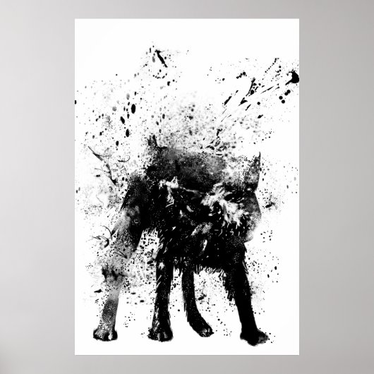 natte hond poster (Voorkant)