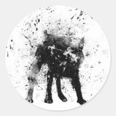 natte hond ronde sticker (Voorkant)