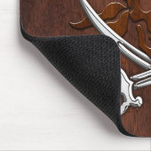 Natte Houten Mahonie Piratenschedel Staal Muismat (Hoek)