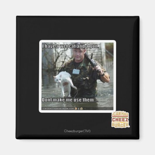 Natte kat en pistool magneet (Voorkant)