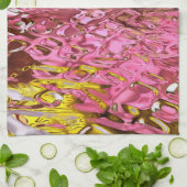 Natte look Roze Abstracte reflectie Theedoek (Gevouwen)