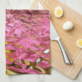 Natte look Roze Abstracte reflectie Theedoek (Quarter Fold)