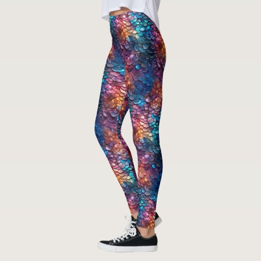 Natte look Zeemeermin Fish Tail Fantasy Scales Kos Leggings (Links)