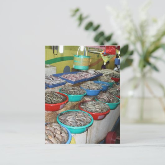 Natte markt briefkaart (Staand voorkant)