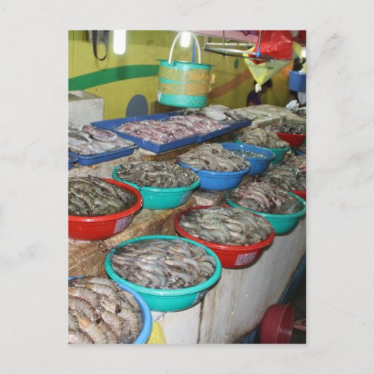 Natte markt briefkaart (Voorkant)