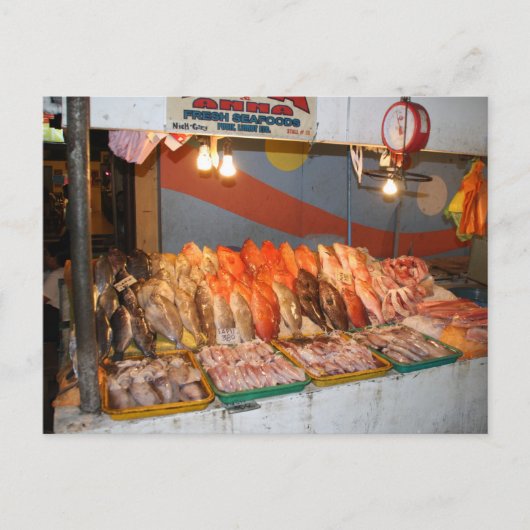 Natte markt briefkaart (Voorkant)