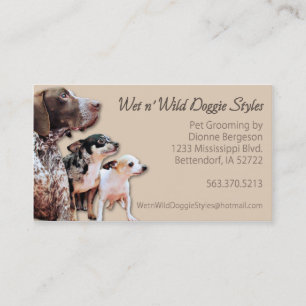 Natte n' Wilde Doggie Styles Pet Grooming Afsprakenkaartje